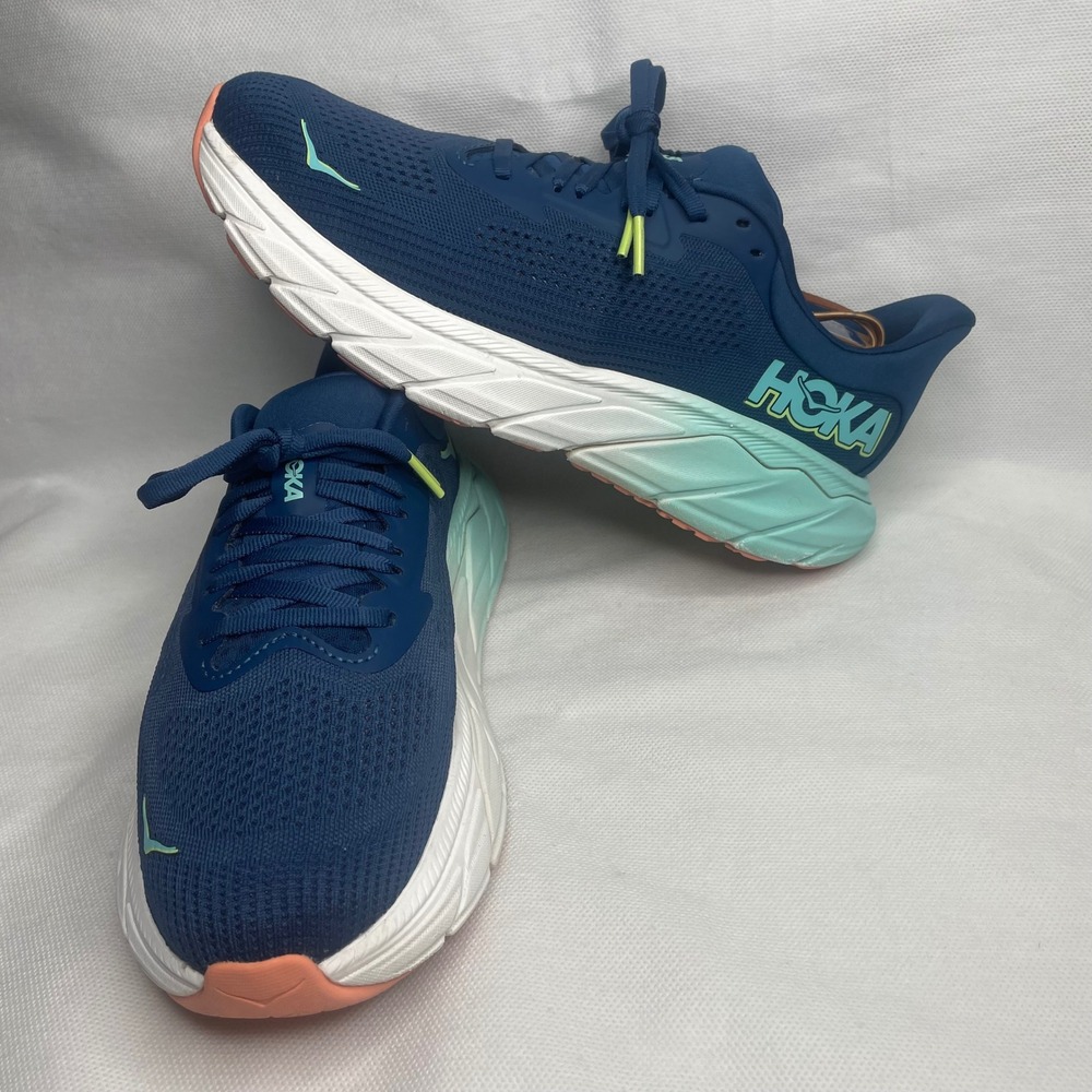 Hoka Arahi 7 Running Shoes Womens Size US 8 B Midnight Seafoam Blue Sneakers